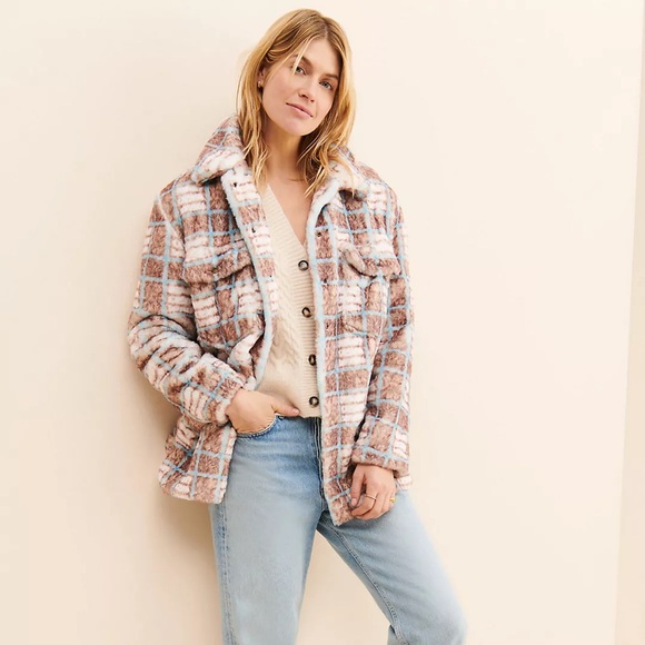 💎RARE💎🆕ANTHROPOLOGIE Brand HUTCH, Faux Fur Shacket, Size Medium - Picture 2 of 11